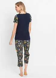 Kortärmad capripyjamas av ren bomull, bonprix