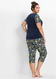 Kortärmad capripyjamas av ren bomull, bonprix