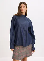 Jeansblus med breda manschetter, bonprix