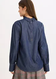 Jeansblus med breda manschetter, bonprix