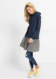 Trikåklänning med 2-i-1-look, bonprix