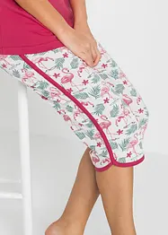 Pyjamas av ren bomull med capribyxor, bonprix