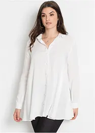 Blus med knappslå och pärlemorknappar, bonprix