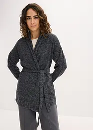 Fluffig cardigan i lurvigt material, bonprix