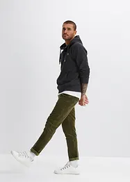 Sweatshirt med huva och mjukt ruggad insida samt detaljer i skinnimitation, bonprix