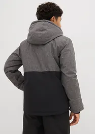 Vadderad vinterjacka med huva och blockfärger, bonprix