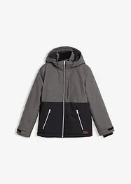 Vadderad vinterjacka med huva och blockfärger, bonprix