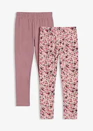 Leggings av elastisk materialmix med ekologisk bomull (2-pack), bonprix