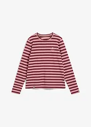 Randig långärmad T-shirt med broderi, bonprix