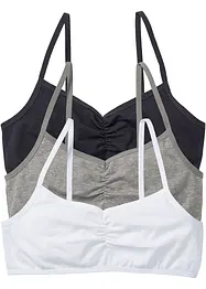 BH-topp med mjuk bomull för barn (3-pack), bonprix