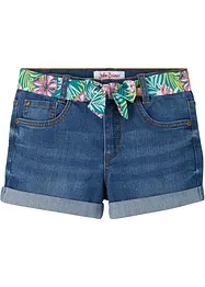 Stretchiga jeansshorts med skärp, bonprix