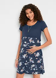 Blommig mamma-/amningsklänning i jersey, bonprix