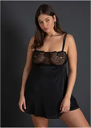 Negligé i glansigt material, bonprix