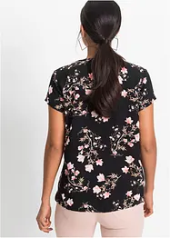 Kortärmad blus av ren viskos, bonprix