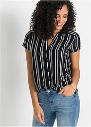 Kortärmad blus av ren viskos, bonprix