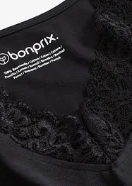 Pyjamas i mjuk bomull med spets, bonprix