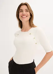 Finstickad tröja av viskosmix med mjukt fall, bonprix