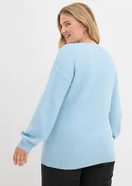 Mjuk, finstickad tröja med ballongärmar, bonprix