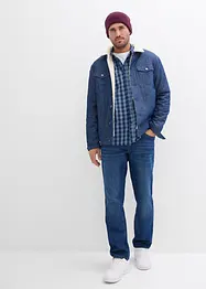 Jeansjacka med teddyfoder, bonprix