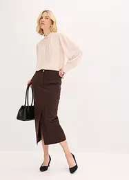 Pennsmal kjol av mockaimitation, bonprix