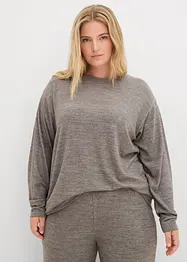 Lång sweatshirt med stickad look, bonprix