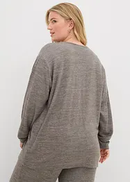 Lång sweatshirt med stickad look, bonprix