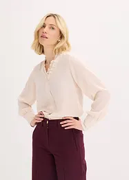 Chiffongblus med rysch, bonprix