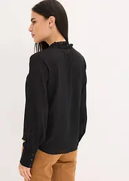 Chiffongblus med rysch, bonprix
