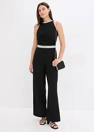 Jumpsuit i kräpp med struktur, bonprix