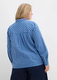 Rutig skjortblus i ren bomull, bonprix