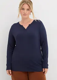 Långärmad topp i mjuk viskosmix, bonprix