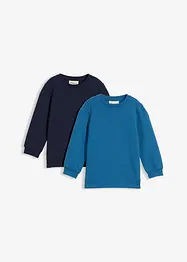 Sweatshirt i mjuk bomullsmix (2-pack), bonprix