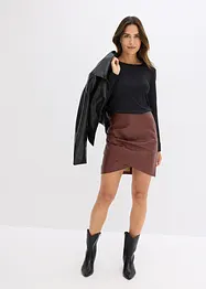 Kort kjol i skinnimitation, bonprix