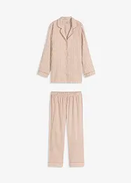 Vävd flanellpyjamas med gåvopåse, bonprix