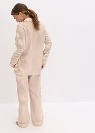 Vävd flanellpyjamas med gåvopåse, bonprix