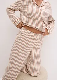 Vävd flanellpyjamas med gåvopåse, bonprix