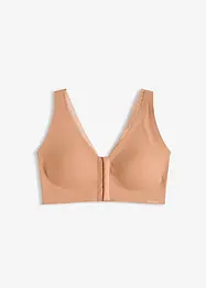 Vadderad Feel Comfort-BH utan bygel, med lasercut och framknäppning, bonprix