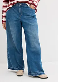Wide Leg Jeans Mid Waist, med bekväm midja, bonprix