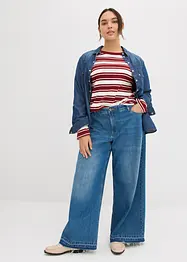 Wide Leg Jeans Mid Waist, med bekväm midja, bonprix