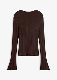 Stickad topp i halvtransparent material, bonprix