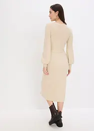 Ribbstickad klänning i mjuk viskosmix, bonprix