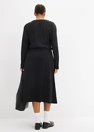 Mellanlång kjol med omlottlook, bonprix