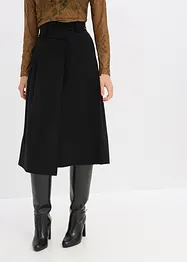 Mellanlång kjol med omlottlook, bonprix