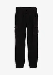 Cargobyxa i fleece, normal passform, bonprix