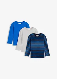 Långärmad tröja med ekologisk bomull (3-pack), bonprix