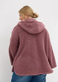 A-linjeformad teddyfleecejacka med slits i sidan, bonprix