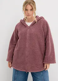 A-linjeformad teddyfleecejacka med slits i sidan, bonprix
