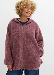 A-linjeformad teddyfleecejacka med slits i sidan, bonprix