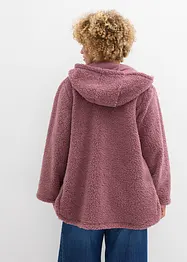 A-linjeformad teddyfleecejacka med slits i sidan, bonprix