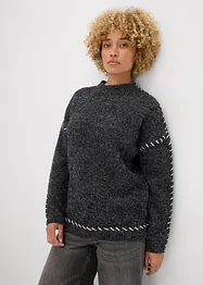 Lång tröja i fluffigt material, bonprix